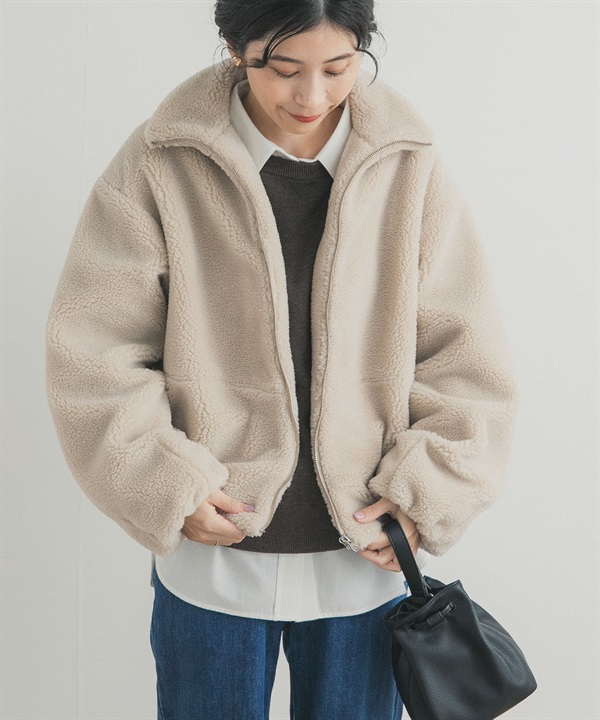 拉鍊絨毛夾克