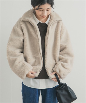 拉鍊絨毛夾克
