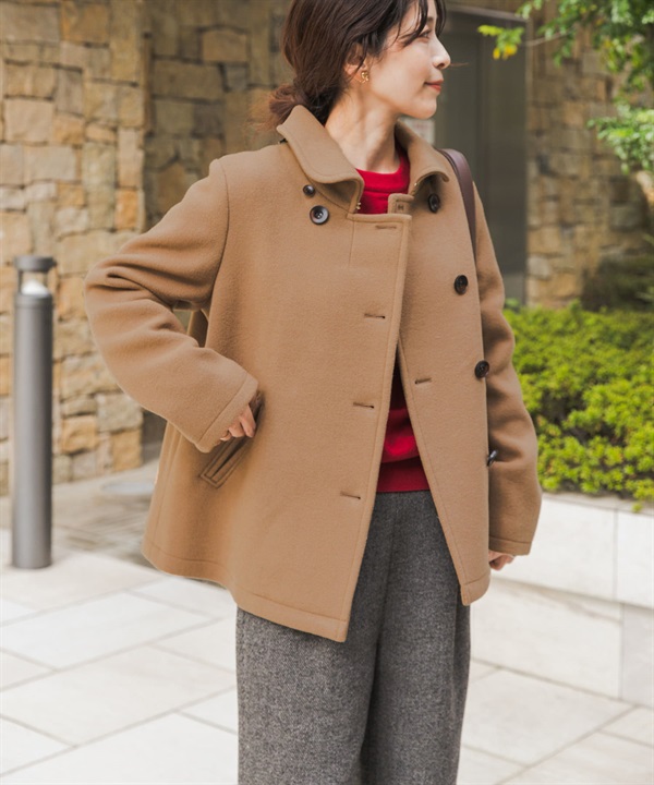 新月領2WAY短版大衣