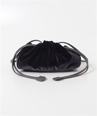 2WAY絲絨肩背束口包(藏青色-one-NAVY)