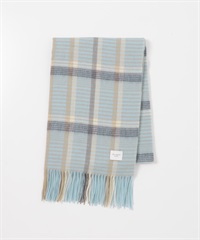 羊毛格紋圍巾(藍色-one-BLUE)