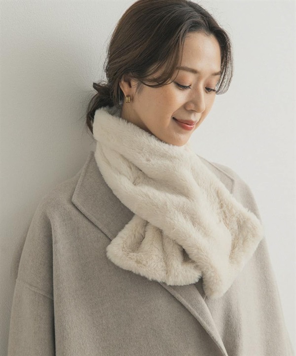 仿皮草短圍巾