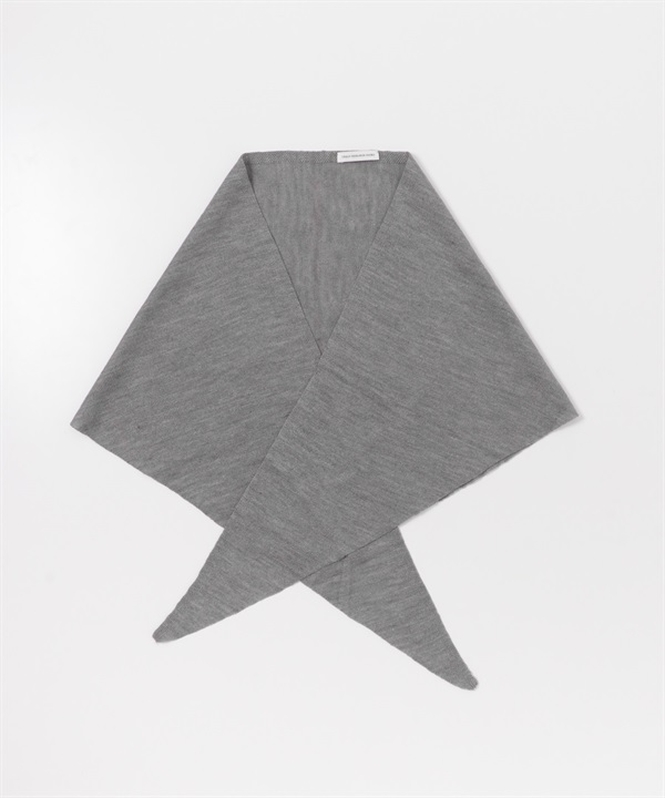 羊毛混壓克力針織圍巾(灰色-one-GRAY)