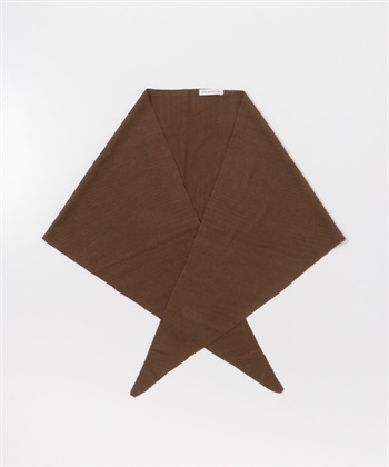 羊毛混壓克力針織圍巾(棕色-one-BROWN)