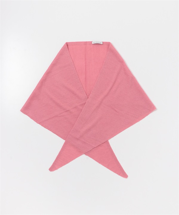 羊毛混壓克力針織圍巾(粉紅色-one-PINK)