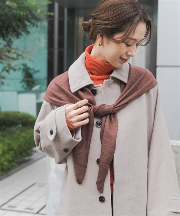 羊毛混壓克力針織圍巾