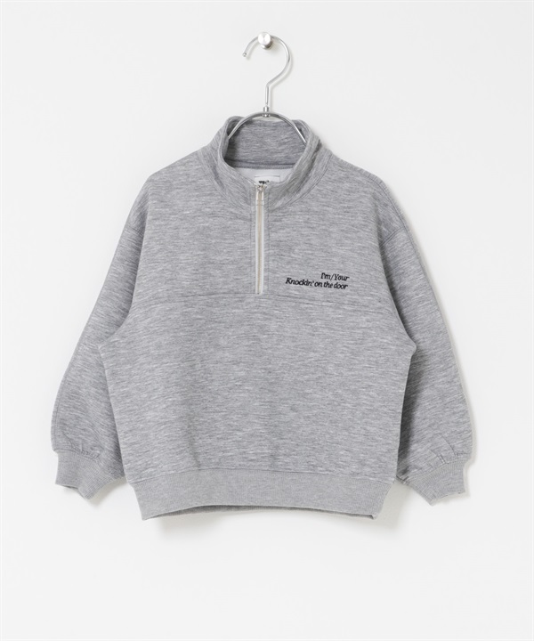 半拉鍊空氣層套衫(KIDS)(灰色-120-GRAY)