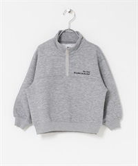 半拉鍊空氣層套衫(KIDS)(灰色-120-GRAY)