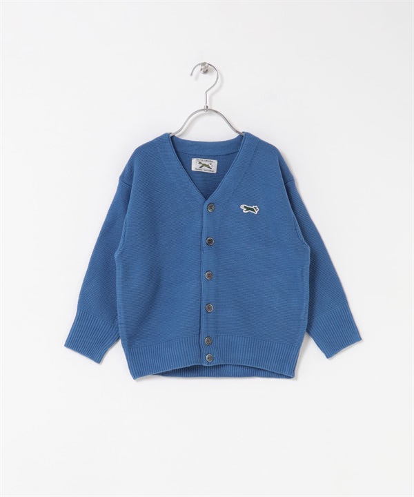 【別注】PENNEYS / THE FOX 刺繡V領開襟衫(KIDS)(藍色-120-BLUE)