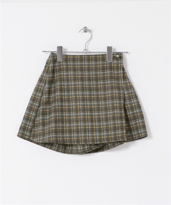 格紋圍裹式褲裙(KIDS)