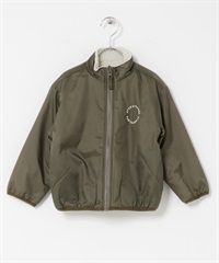 雙面穿絨毛夾克(KIDS)(卡其綠x象牙白-120-其他綠色)