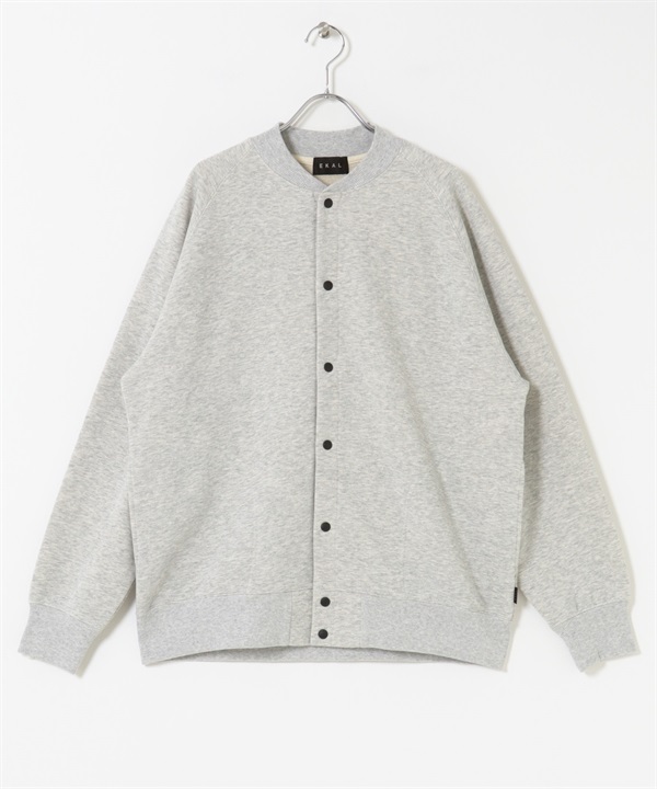 EKAL / UR TECH毛圈開襟衫(灰色-M-GRAY)