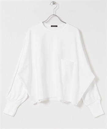 EKAL / 剪接蝙蝠袖上衣(米色-one-OFF WHITE)