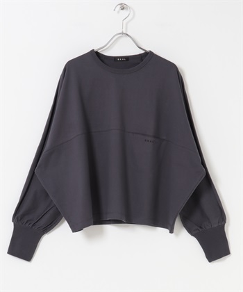 EKAL / 剪接蝙蝠袖上衣(炭灰色-one-CHARCOAL GRAY)