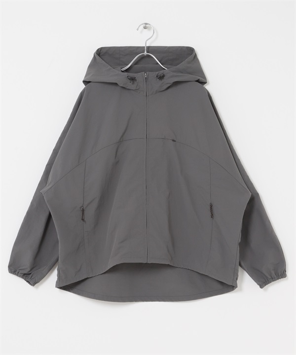 EKAL / UR TECH尼龍拉鍊連帽外套(石墨灰-one-GRAY)