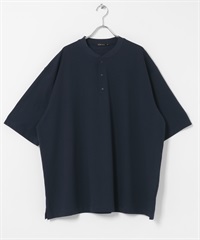 EKAL / UR TECH 柔滑涼感亨利領短袖T恤(藏青色-M-NAVY)