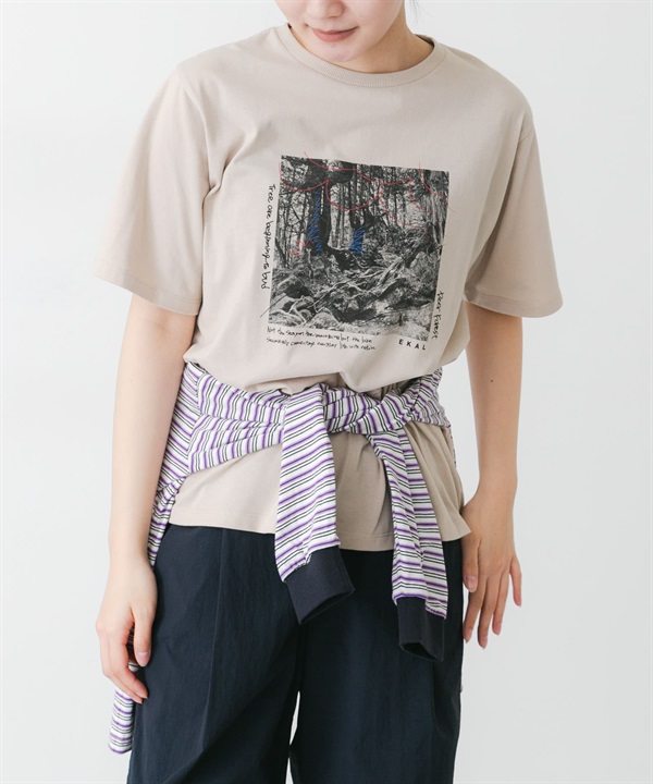 EKAL / 相片印花短袖T恤