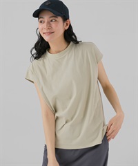 EKAL / UR TECH 柔滑涼感法式袖上衣(灰膚色-one-BEIGE)
