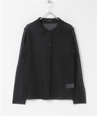 EKAL / 透膚羅紋針織開襟衫(黑色-FREE-BLACK)