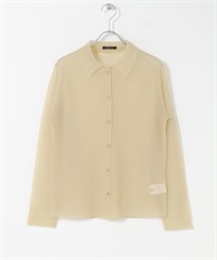 EKAL / 透膚羅紋針織開襟衫(膚色-FREE-BEIGE)