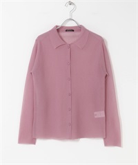 EKAL / 透膚羅紋針織開襟衫(酒紅色-FREE-BORDEAUX)