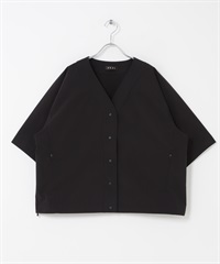 EKAL / SOLOTEX®短袖棒球襯衫開襟衫(黑色-one-BLACK)