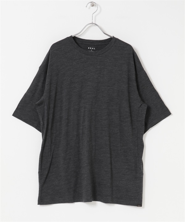 EKAL / 美麗諾羊毛短袖T恤(炭灰色-M-CHARCOAL GRAY)
