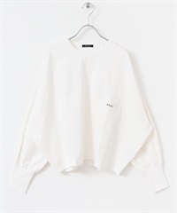 EKAL / 刺繡 LOGO 蝙蝠袖上衣(白色-one-WHITE)