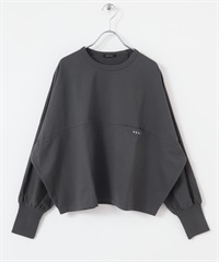 EKAL / 刺繡 LOGO 蝙蝠袖上衣(炭灰色-one-CHARCOAL GRAY)