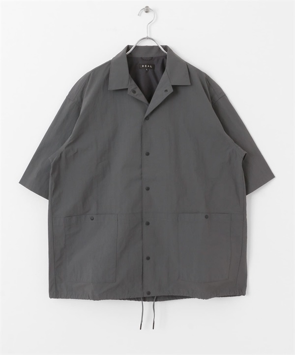 EKAL / 超輕防潑水尼龍短袖襯衫(炭灰色-M-GRAY)