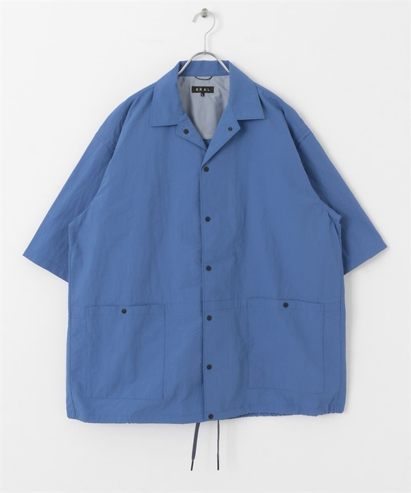 EKAL / 超輕防潑水尼龍短袖襯衫(水藍色-M-BLUE)