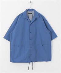 EKAL / 超輕防潑水尼龍短袖襯衫(水藍色-M-BLUE)