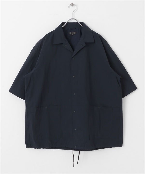 EKAL / 超輕防潑水尼龍短袖襯衫(藏青色-M-NAVY)