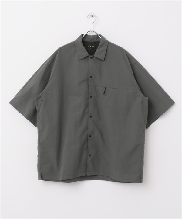 EKAL / 超輕防潑水尼龍短袖襯衫(其他灰色-M-GRAY)