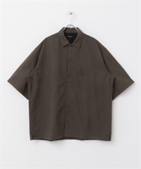 EKAL / 超輕防潑水尼龍短袖襯衫(棕色-M-BROWN)