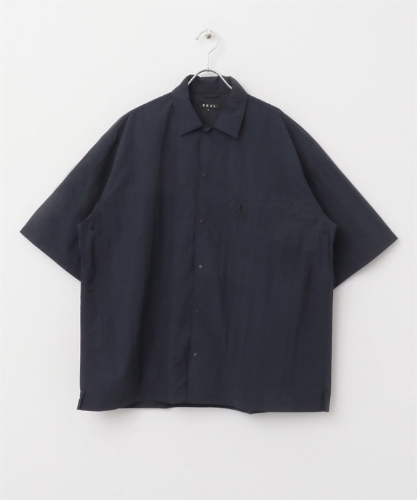 EKAL / 超輕防潑水尼龍短袖襯衫(藏青色-M-NAVY)