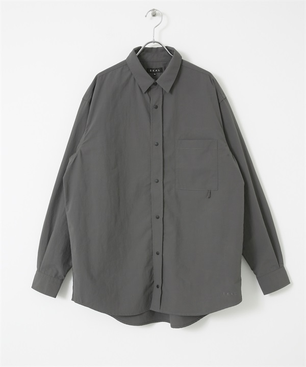EKAL / UR TECH 防潑水尼龍長袖襯衫(灰色-M-GRAY)