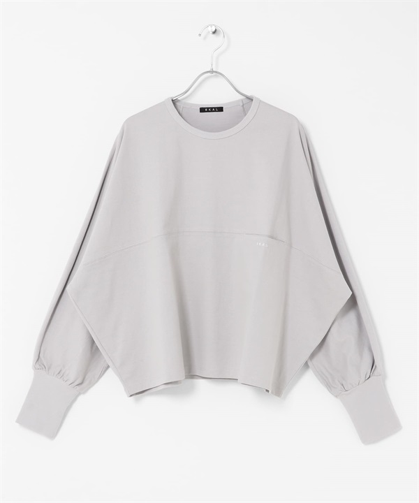 剪接蝙蝠袖上衣(淺灰色-one-LIGHT GRAY)