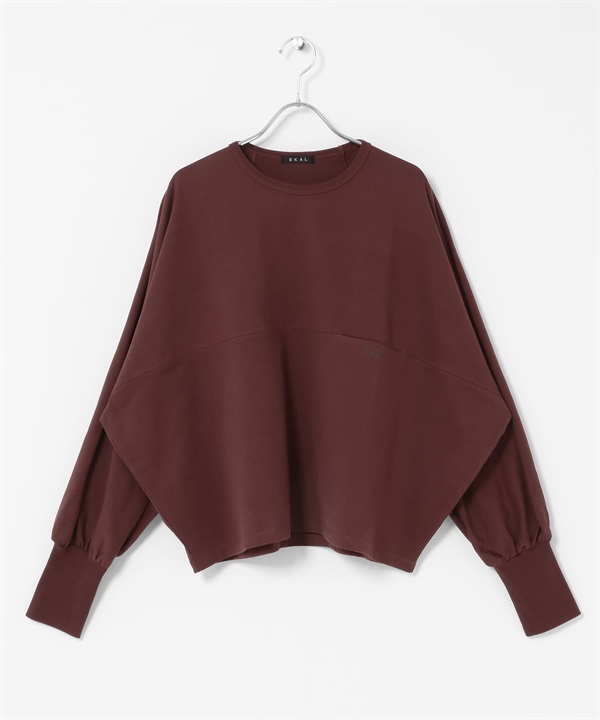 剪接蝙蝠袖上衣(磚紅色-one-其他紅色)