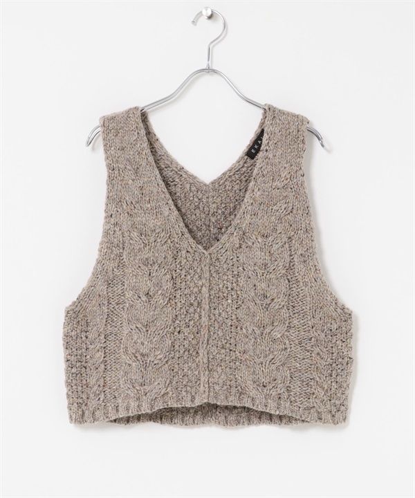 EKAL / 混羊毛棉結背心(膚色-one-BEIGE)