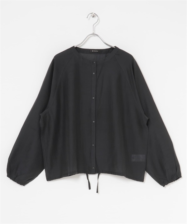 EKAL / 透膚罩衫式開襟衫(黑色-one-BLACK)
