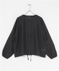 EKAL / 透膚罩衫式開襟衫(黑色-one-BLACK)