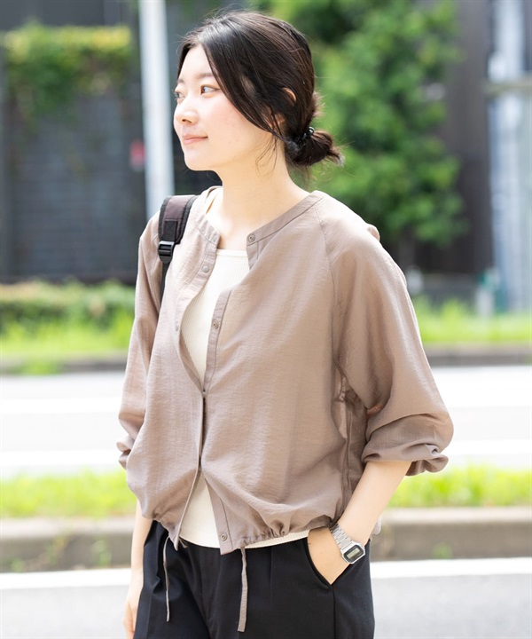 EKAL / 透膚罩衫式開襟衫