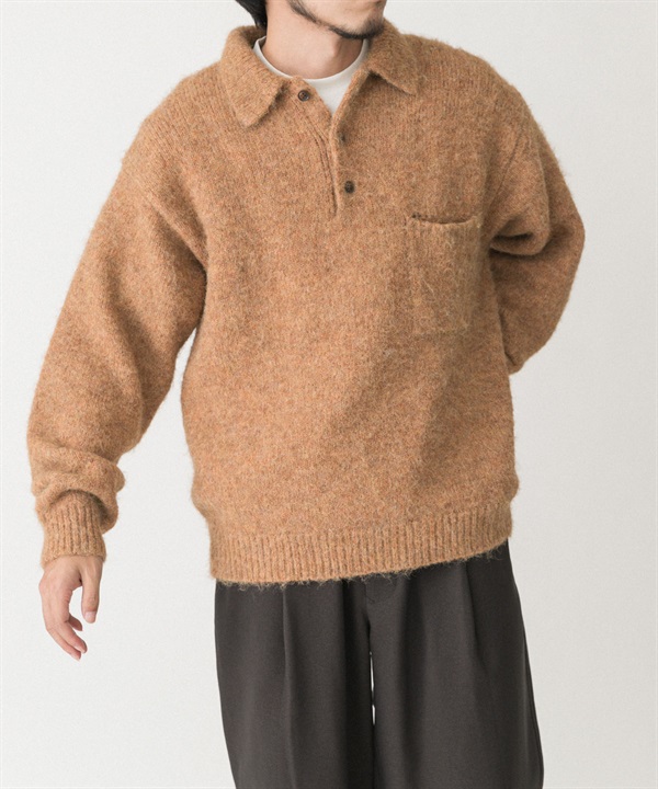 EKAL / 絨毛針織POLO衫