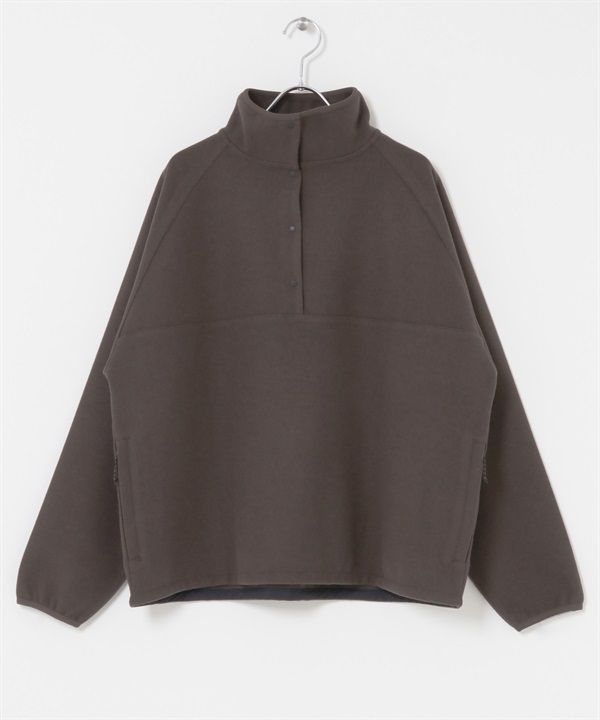 EKAL / 起毛彈性立領套衫(棕色-one-BROWN)