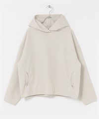 EKAL / 起毛彈性連帽上衣(象牙白-one-IVORY)