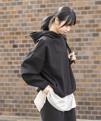 EKAL / 起毛彈性連帽上衣