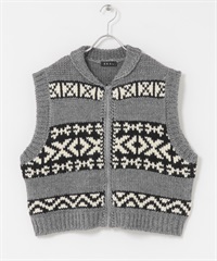 EKAL / 混羊毛考津背心(灰色-one-GRAY)