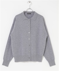 EKAL / 羊毛細針織開襟衫(灰色-one-GRAY)