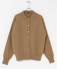 EKAL / 羊毛細針織開襟衫(膚色-one-BEIGE)